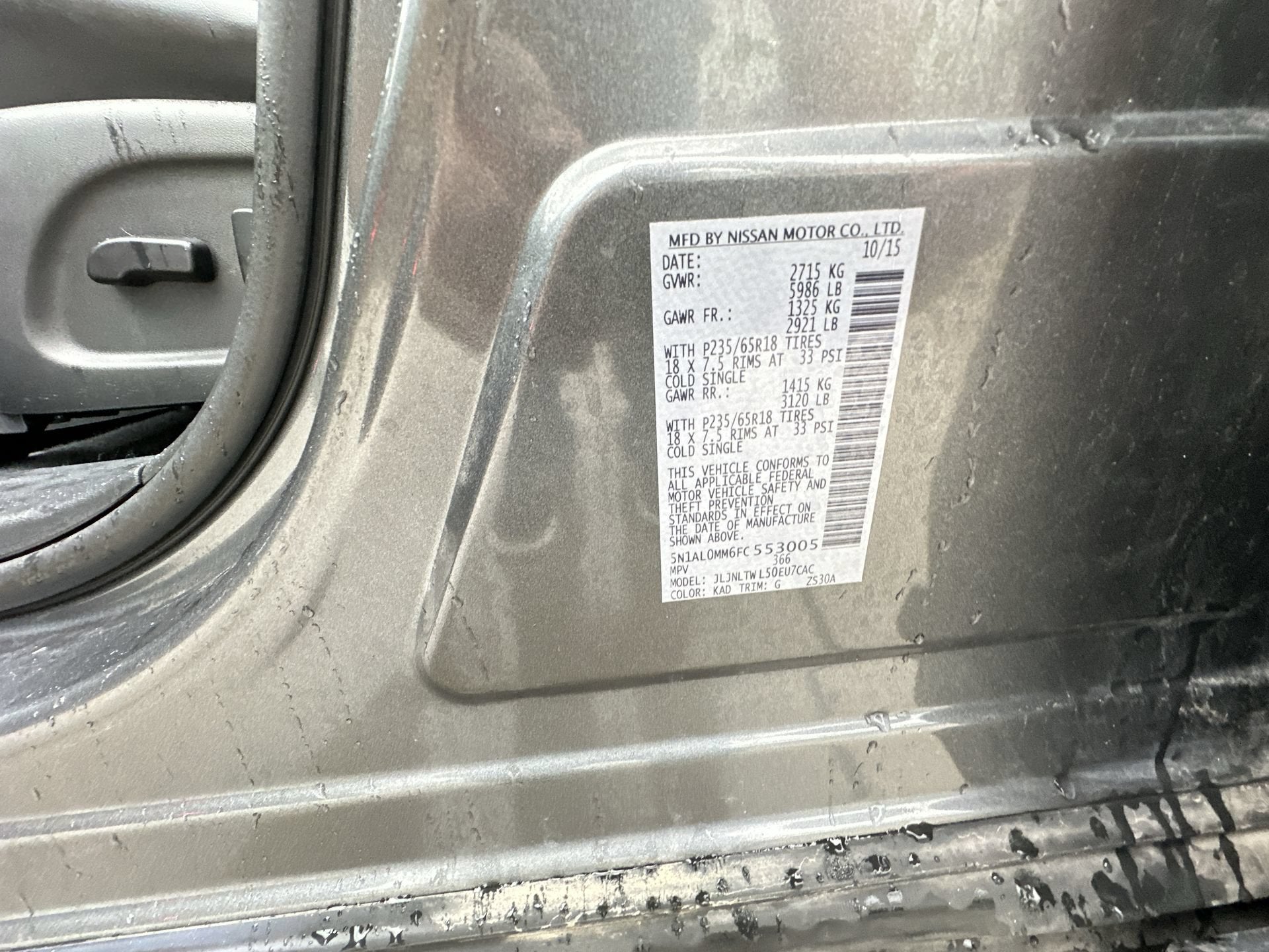 2015 INFINITI QX60 4DR AWD