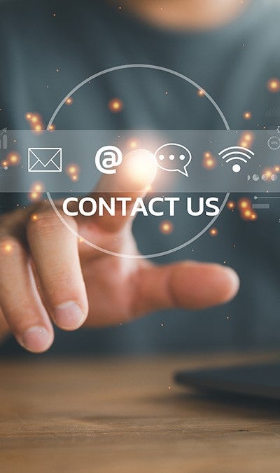 Clicking a virtual contact us option